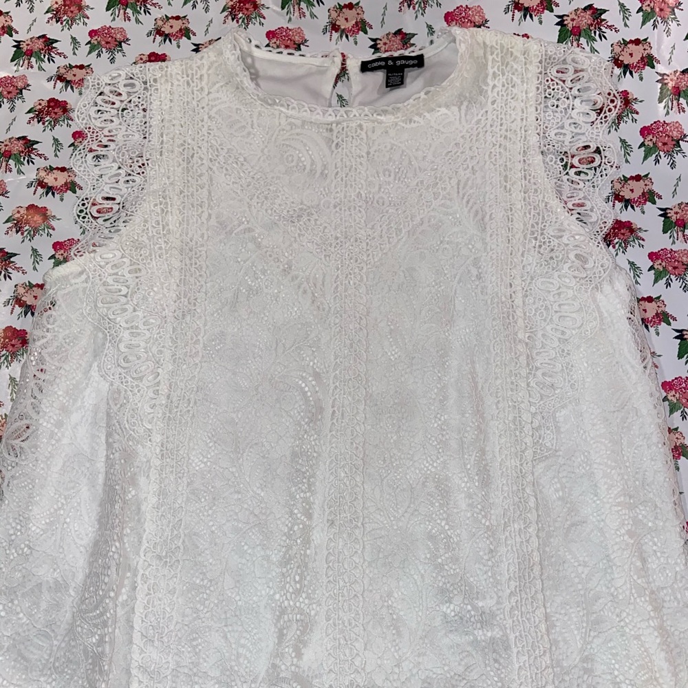 Cable and Gauge Lace Crochet top